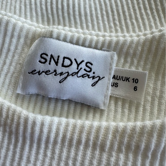 SNDYS Everywhere White Sleeveless Ribbed Bodysuit - Picture 8 of 8